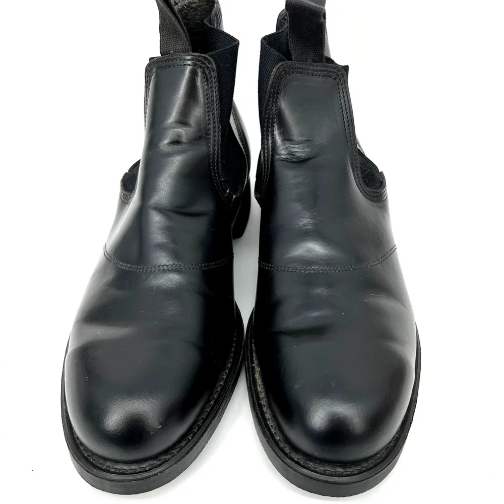 VTG 90s Addison Biltrite Black Leather Steel Toe Ankle Chelsea Boot Men 7D